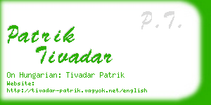 patrik tivadar business card